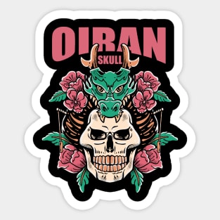 Japanese oiran skull Sticker